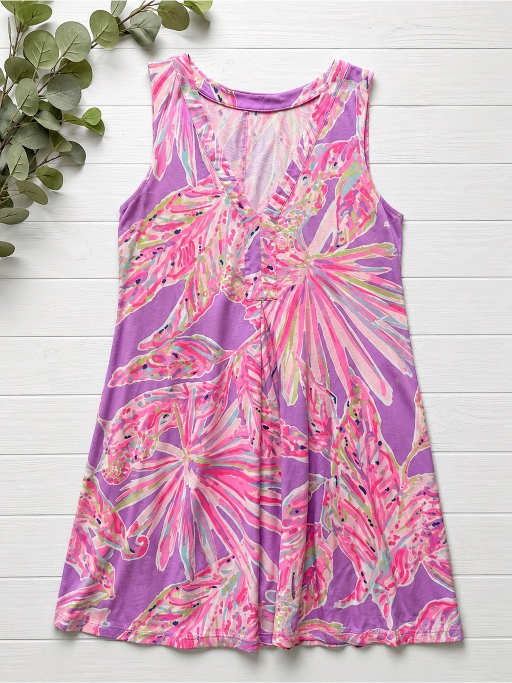 Lilly Pulitzer Cotton Pink Purple Tropical Dress